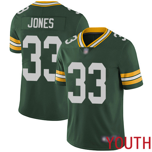 Green Bay Packers Limited Green Youth 33 Jones Aaron Home Jersey Nike NFL Vapor Untouchable